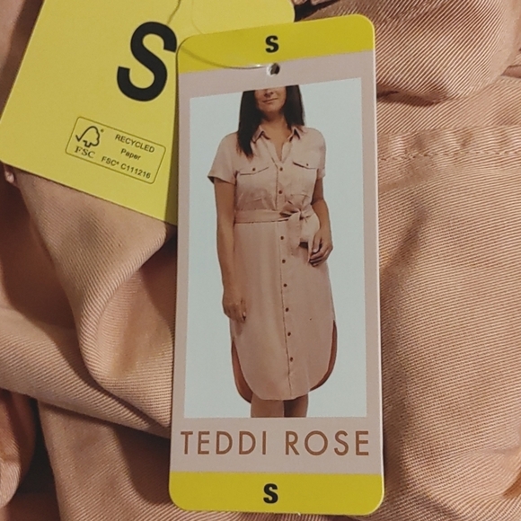 NWT Teddi Rose Women's Tencel Shirt Dress Terracotta S L XL M - Picture 5 of 7